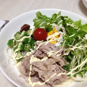 簡単！さっぱりサラダうどん　(^0_0^)ｖ